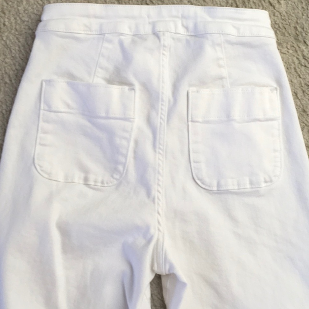 LC LAUREN CONRAD/WHITE-SUPER HIGH RISE WIDE LEG STRETCH JEANS/NEW - Picture 5 of 7